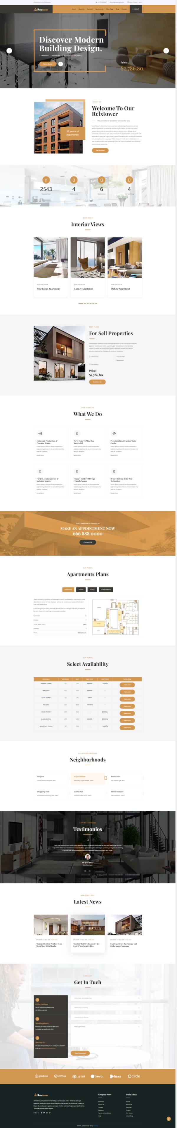 开发商网站源码，精美的房地产网页设计模板