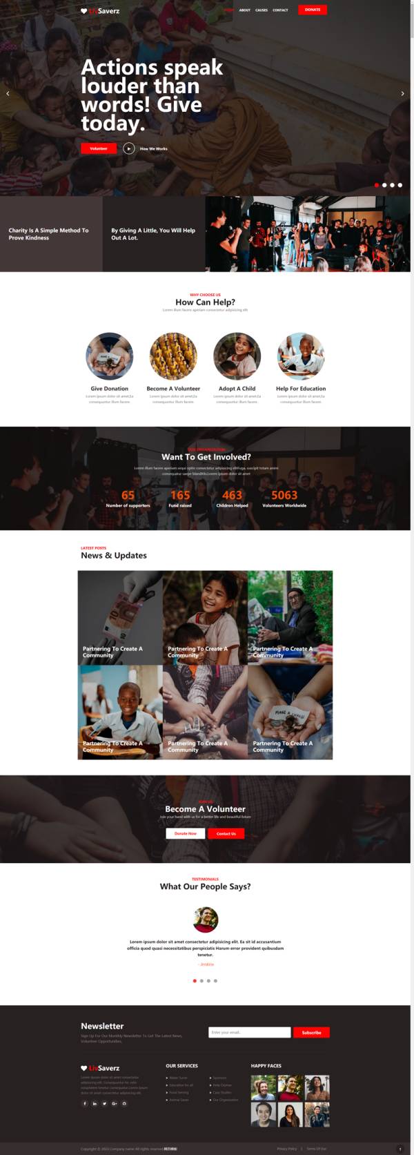 社会公益网站代码，公益组织机构网站界面设计模板