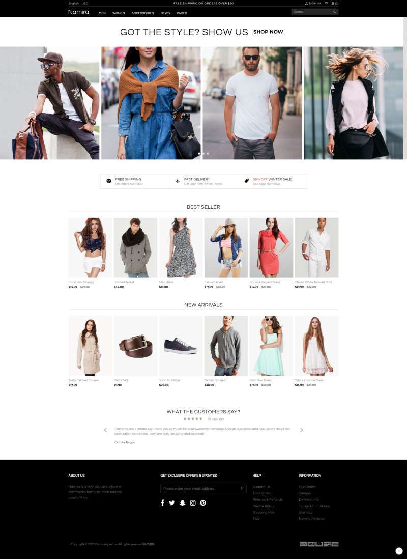 服裝電商網站內頁設計，服裝購物網站設計模板