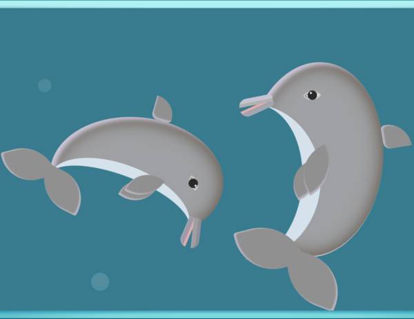 海豚网页动画下载，蓝色海豚动态背景图