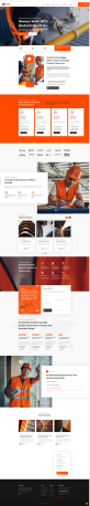 建筑公司網站模板，橙色大氣工程施工網站模板