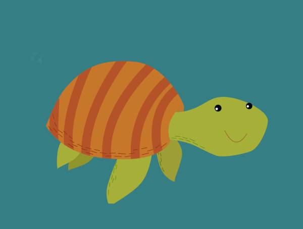 卡通乌龟动画素材，可爱爬行的乌龟动图