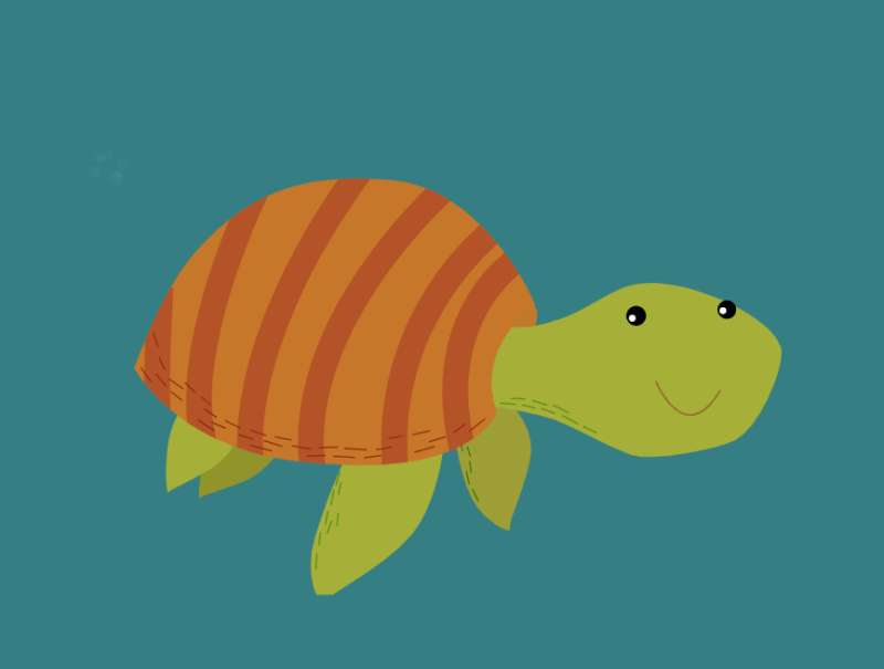 卡通烏龜動畫素材，可愛爬行的烏龜動圖