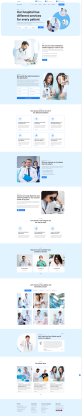 诊所网站建设，蓝色医疗类网页设计