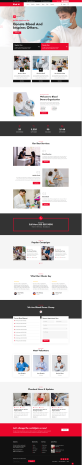 html公益形象宣传网站，红色献血网页设计模板