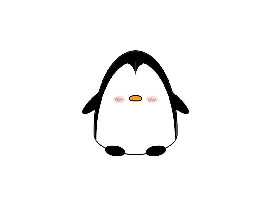 企鹅插画图片素材，css图片自适应模板