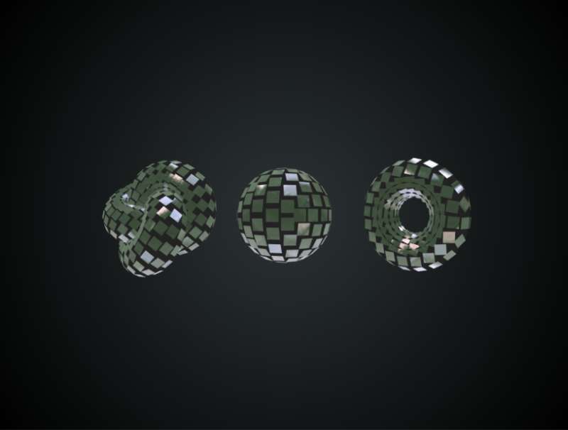 迪斯科球动图设计，threejs 不规则几何体素材