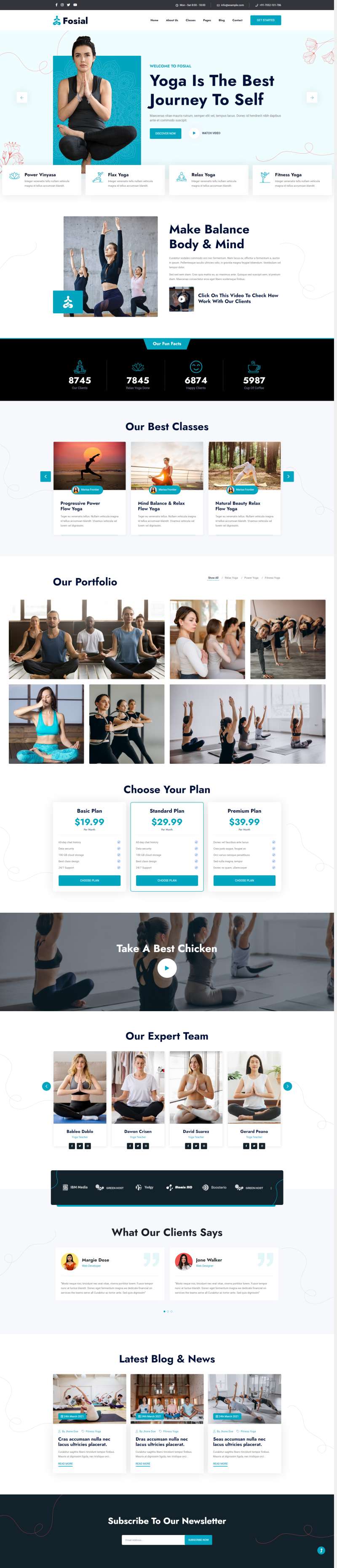 瑜伽培训网站源码，大气健身网页设计模板