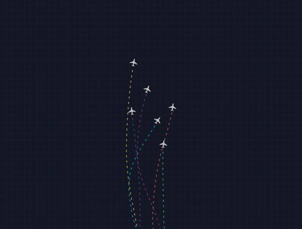 飞机飞行轨迹图制作，航线动画模板下载
