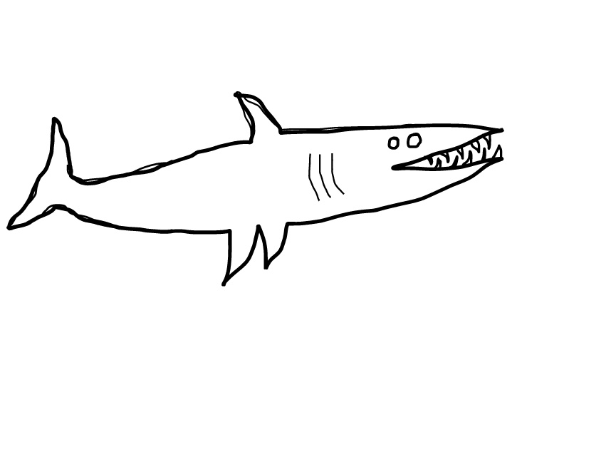 動(dòng)態(tài)鯊魚代碼，鯊魚簡(jiǎn)筆畫卡通下載