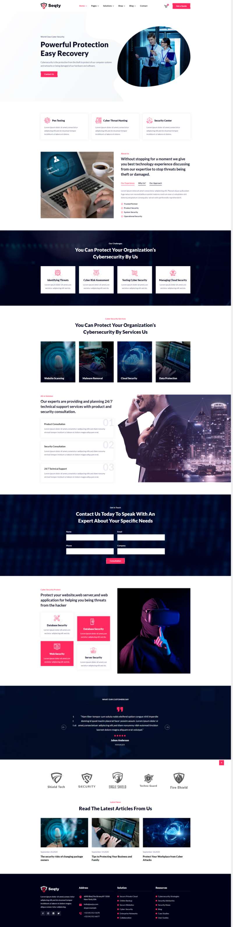 网络安全网页设计模板，安全技术服务公司网站网站模板