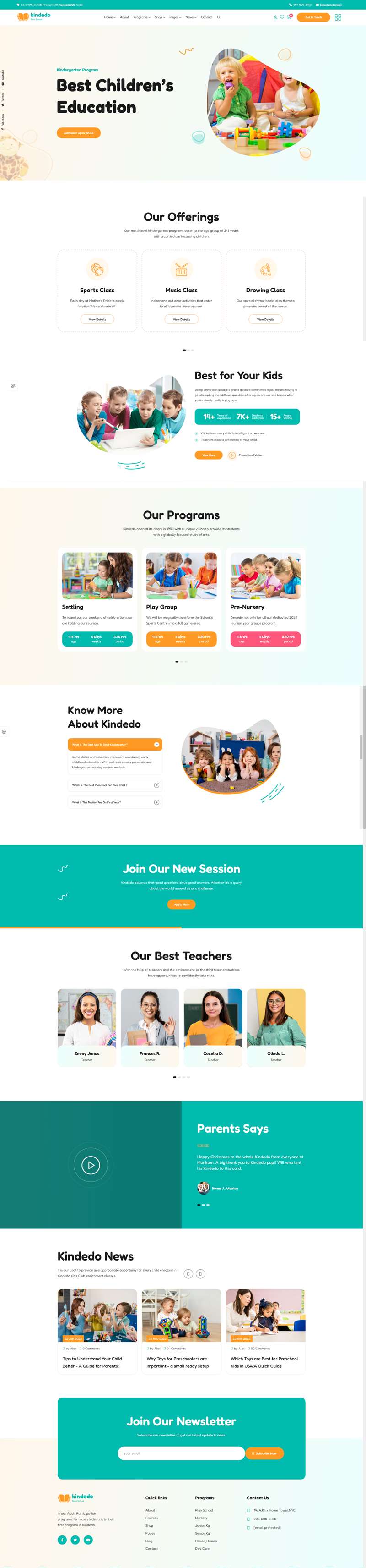 幼儿园网页制作，优质早教机构网站模版