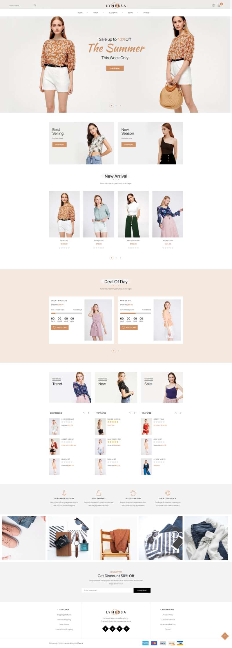 购物网站页面设计，简约服饰网页模板代码