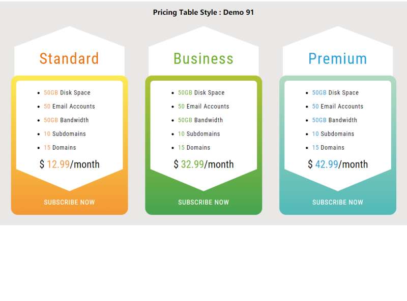 html价格表模板，网页定价表设计模板必备