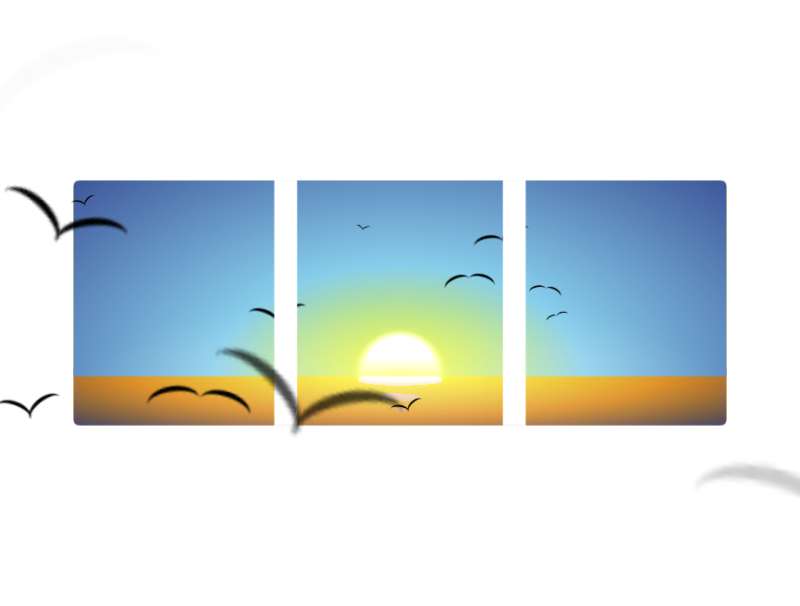 css动画效果代码，海鸥日落背景图素材