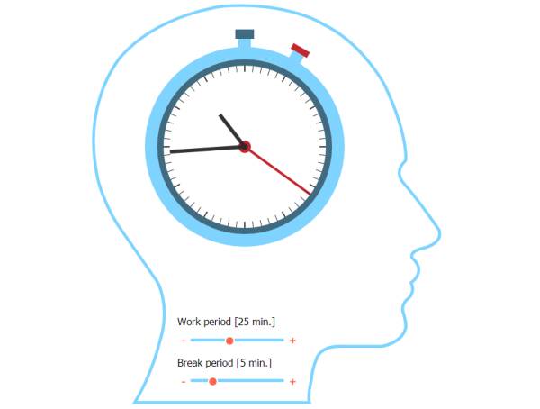 时钟计时器下载，人脑时钟动画效果下载素材