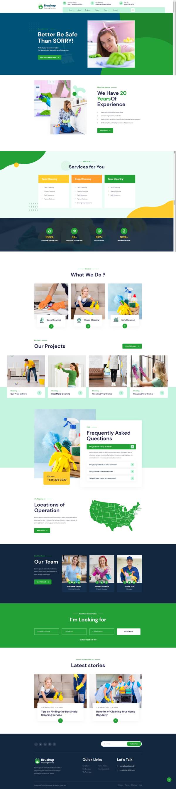 保洁网站建设，绿色家政服务网页设计