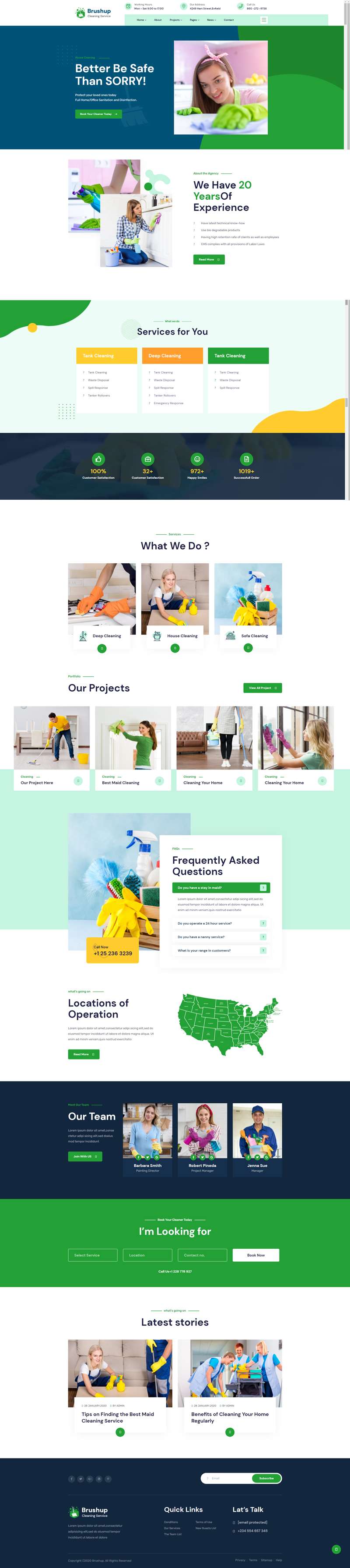 保洁网站建设，绿色家政服务网页设计