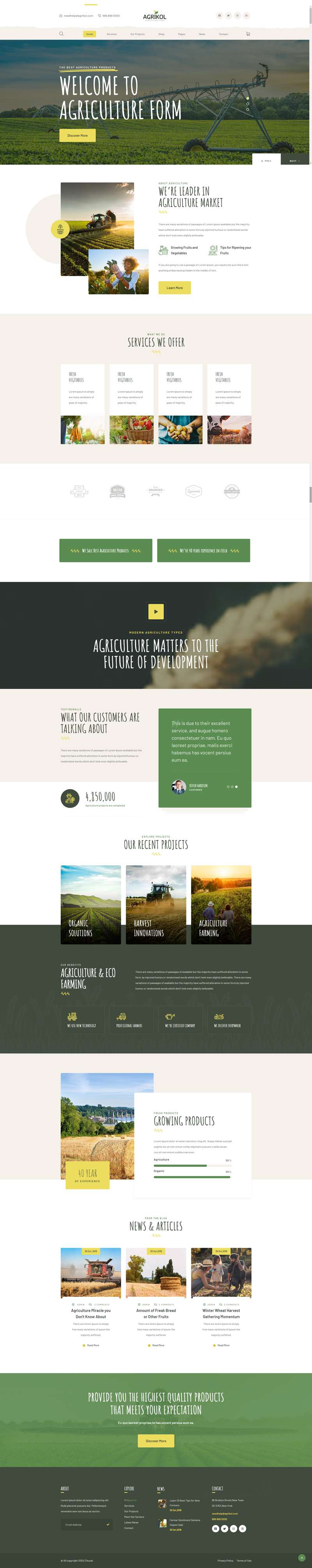 农业网站平台制作，多用途种植类网页设计模板