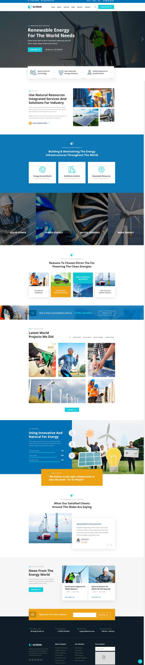 新能源网页设计营销网站，能源企业网页设计模板