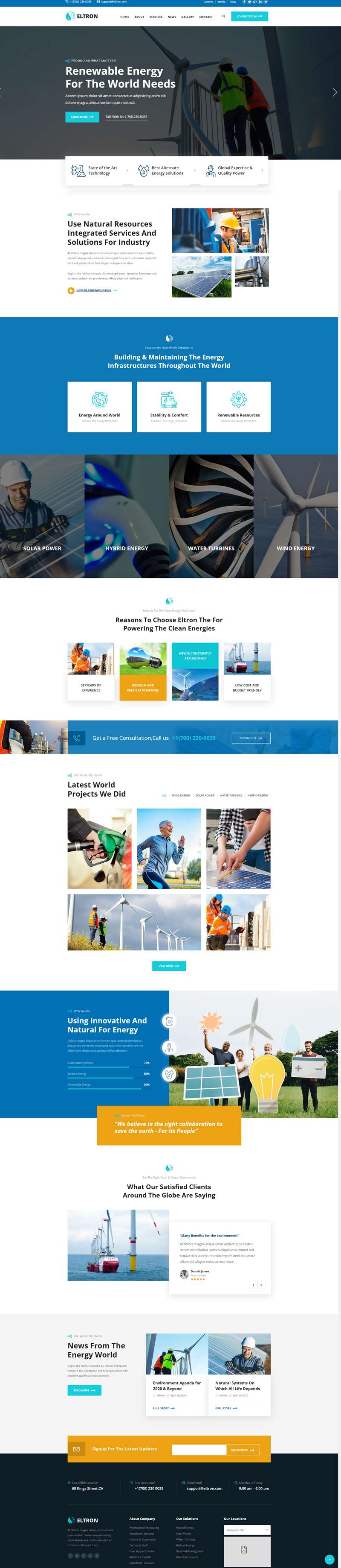 新能源網頁設計營銷網站，能源企業網頁設計模板