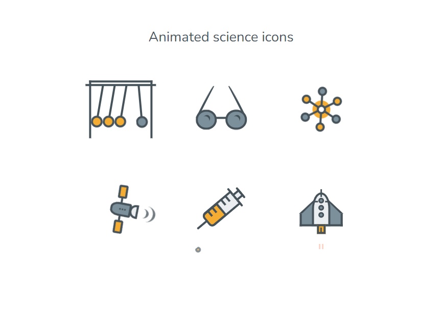 科學(xué)圖標(biāo)設(shè)計(jì)創(chuàng)意，動(dòng)畫(huà)圖標(biāo)制作模板