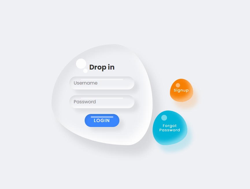 登錄頁面交互設(shè)計(jì)，水滴形態(tài)設(shè)計(jì)模板
