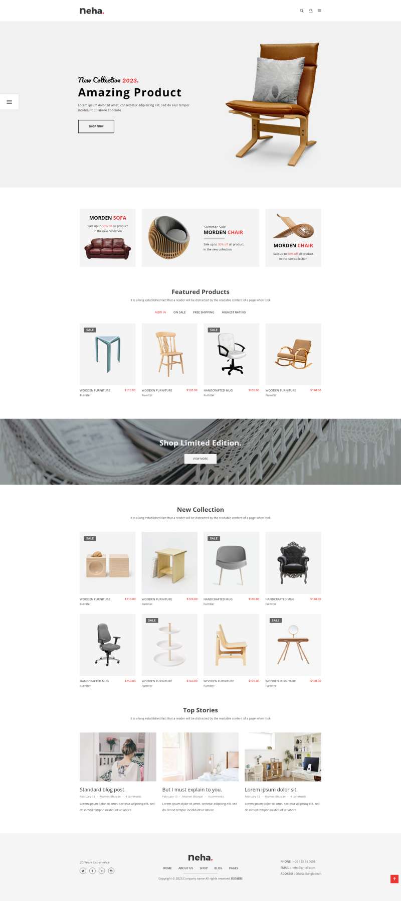 家具网页PC端制作，家具电商网站界面设计ui模板