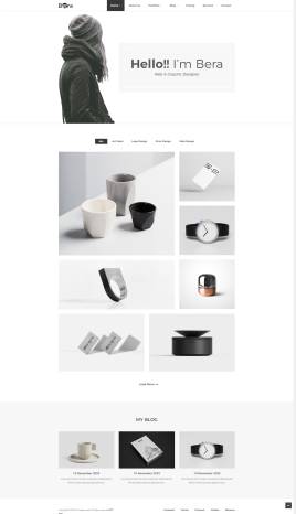 设计师网页设计，黑白极简作品集模板