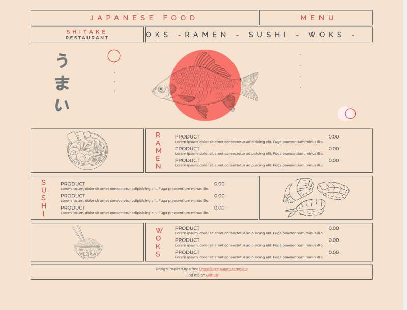餐厅菜单设计制作，日式菜单设计模板