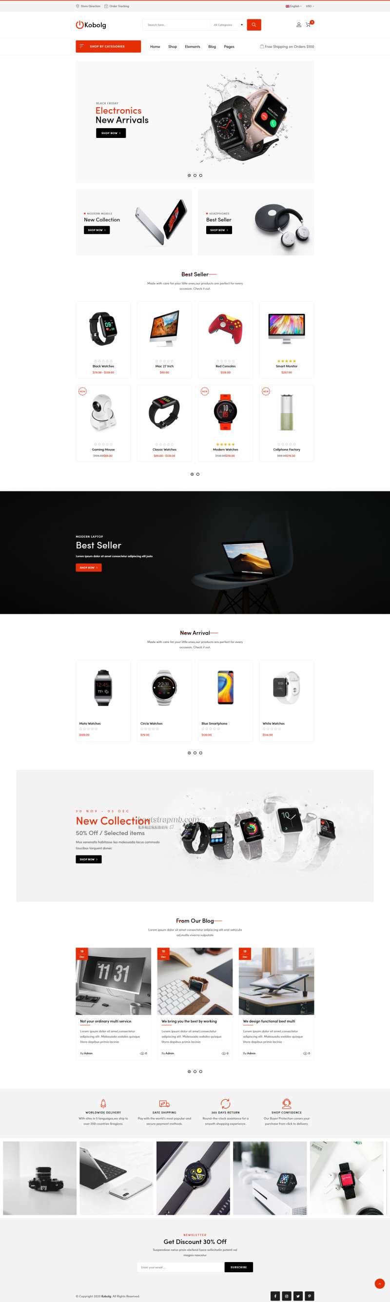 线上购物网站设计，数码产品网站开发模板