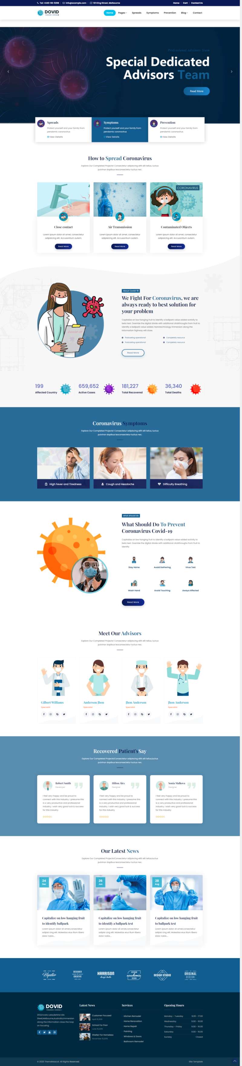 防疫网站网页设计模板下载，大气病毒医学网页设计模板