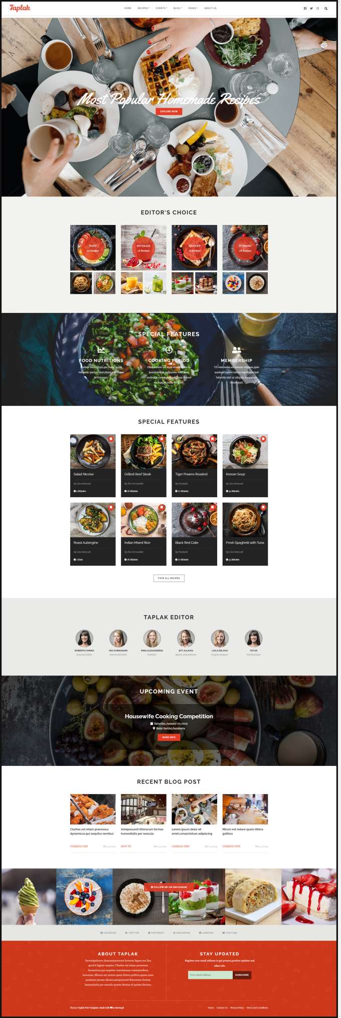 餐饮网站设计代码，响应式美食网页设计模板