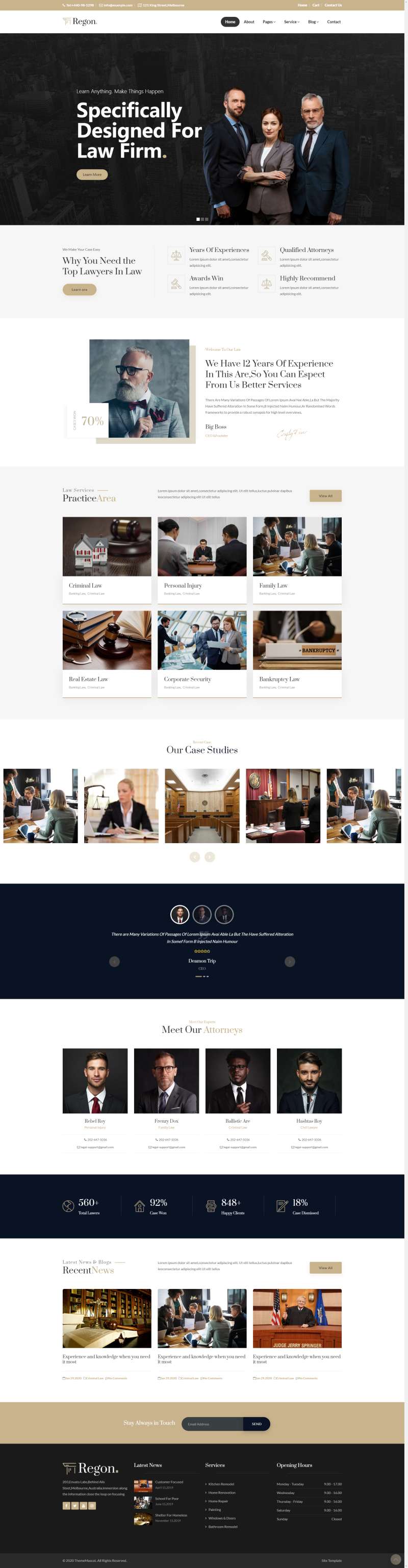 律所网站制作，整洁的律政服务网页设计模板