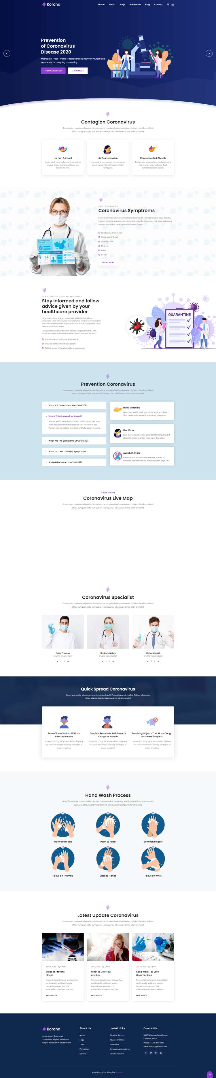 疫情防控网站模板html，大气的医疗宣传网页模板