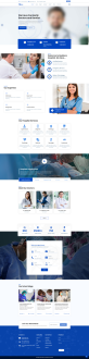 私人診所網站建設，藍色醫療咨詢網頁設計模板