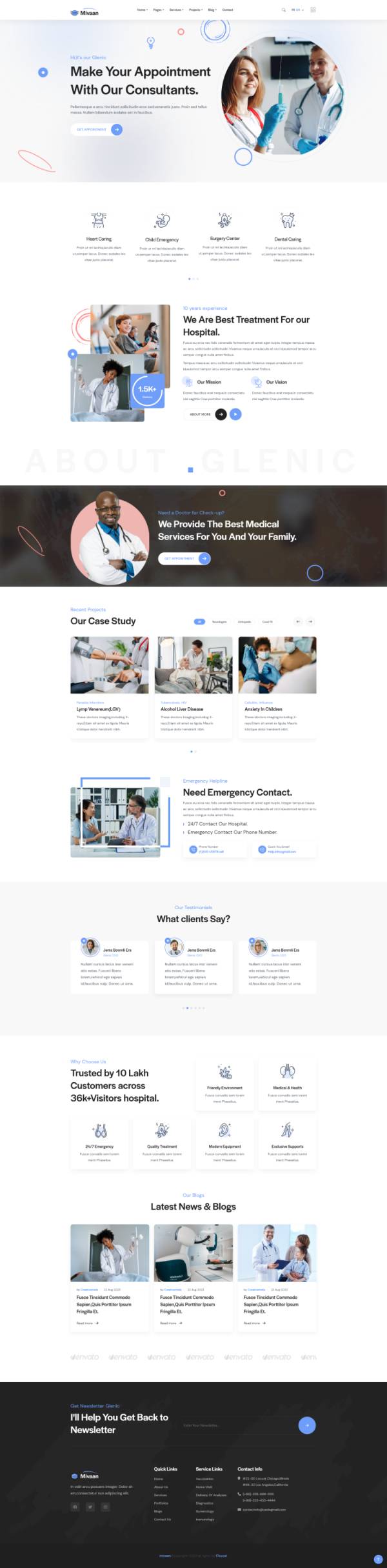 医疗行业网站制作，大气康复医院网页设计模板