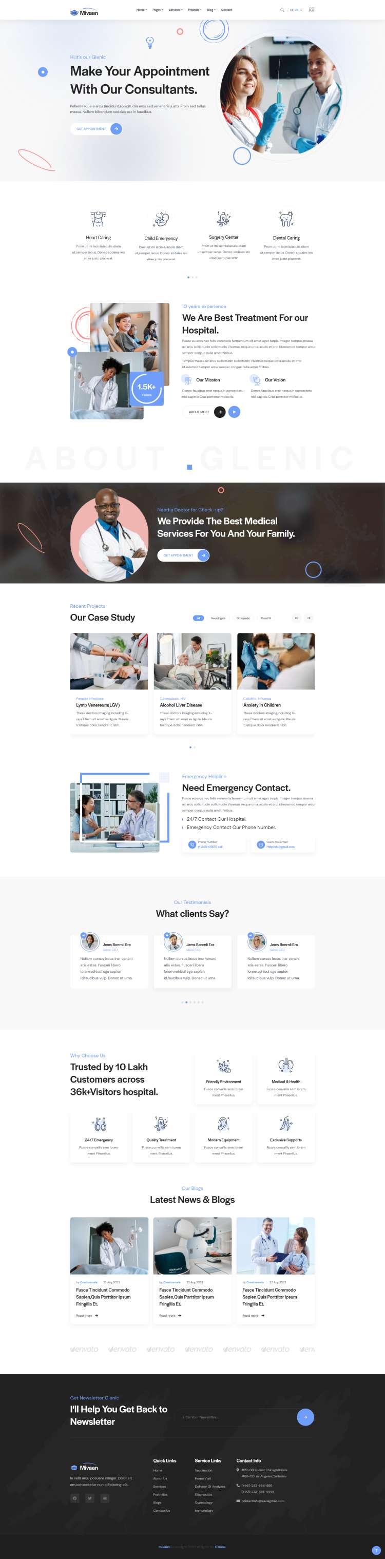 醫療行業網站制作，大氣康復醫院網頁設計模板