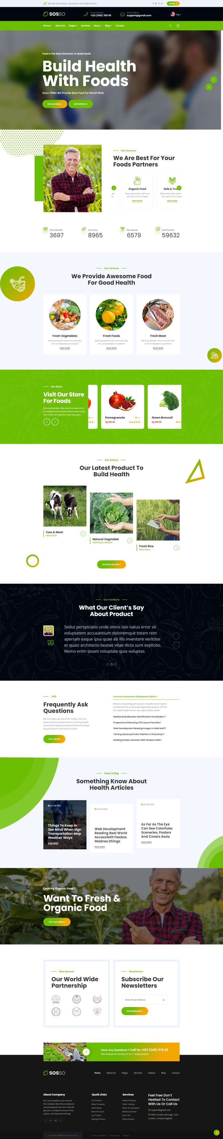 種植類網頁設計代碼，綠色有機食品網上商店HTML5模板