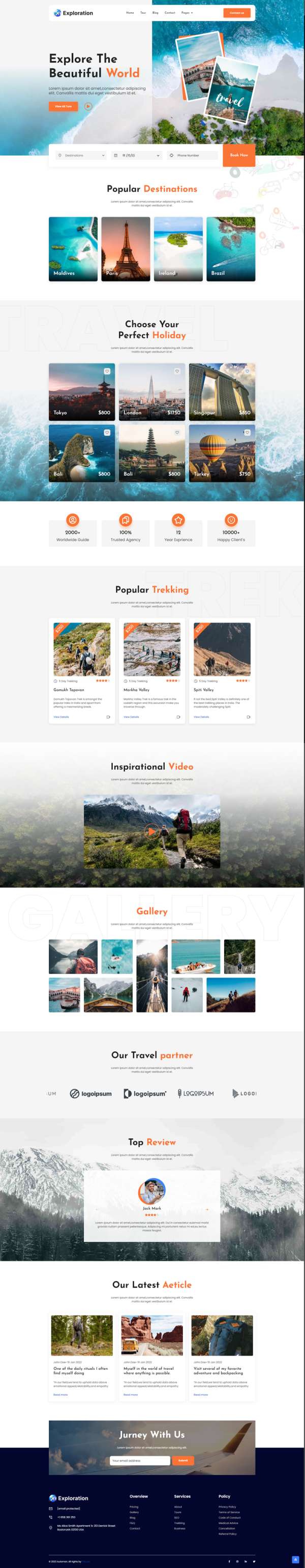 旅游网站设计，旅行社网站设计布局设计html模板