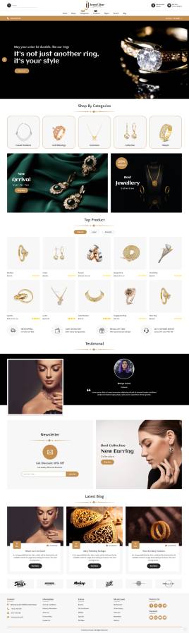 珠宝网站模板下载，首饰品牌网页设计案例