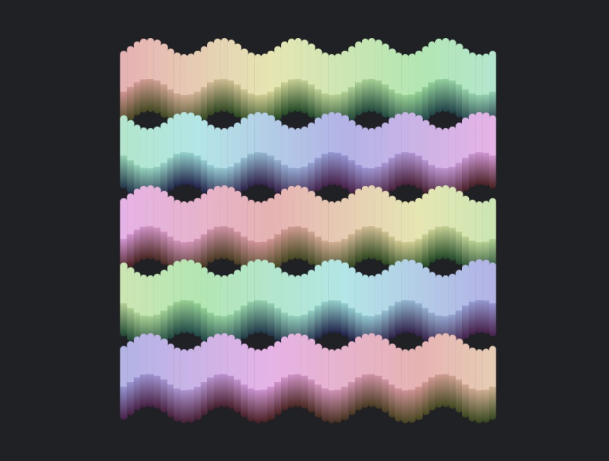 波浪動(dòng)畫制作，彩色立體波浪動(dòng)畫素材