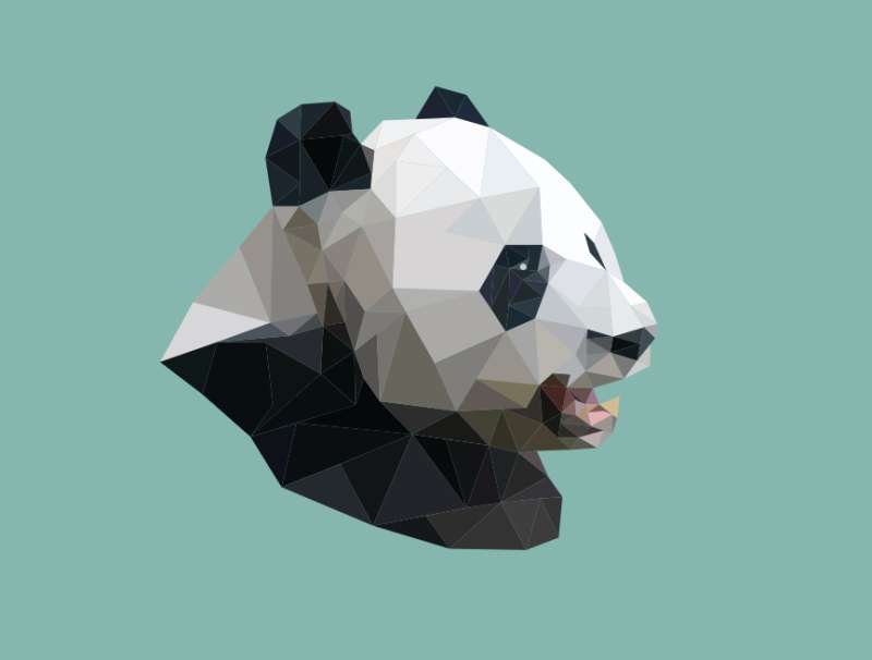 熊猫头AI，可爱的几何熊猫图片