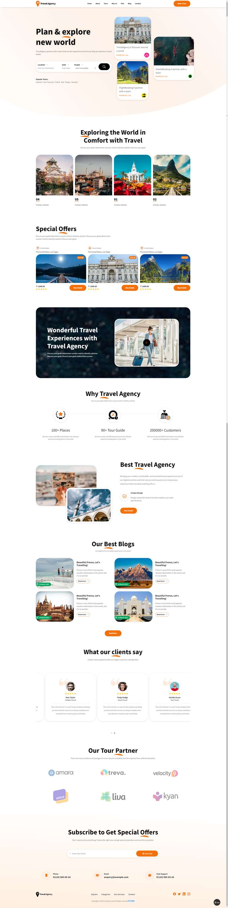 旅行社网站设计布局设计html，大气旅游网页设计模板