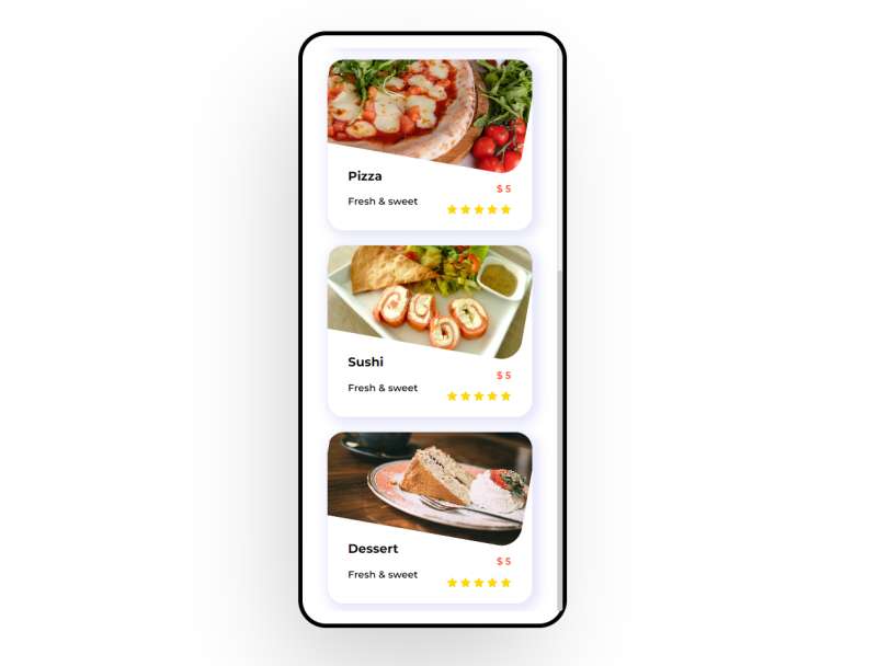 app卡片式布局设计，美食ui界面设计免费下载
