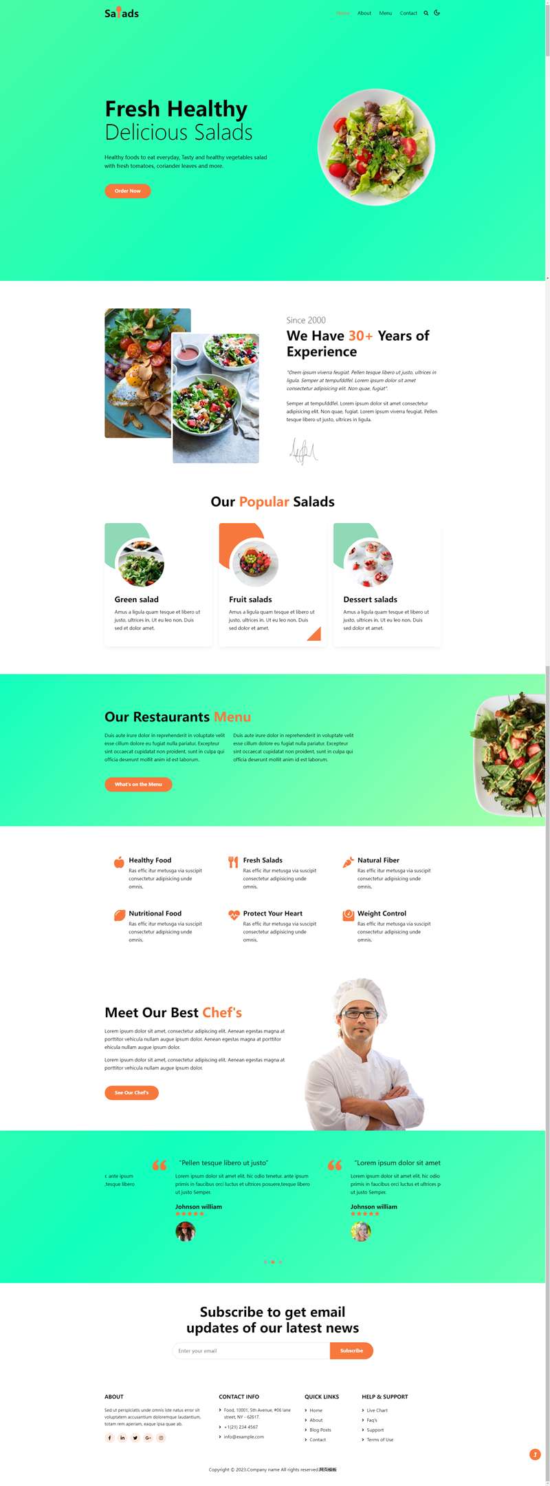 养生网页完整代码，健康饮食网页设计模板