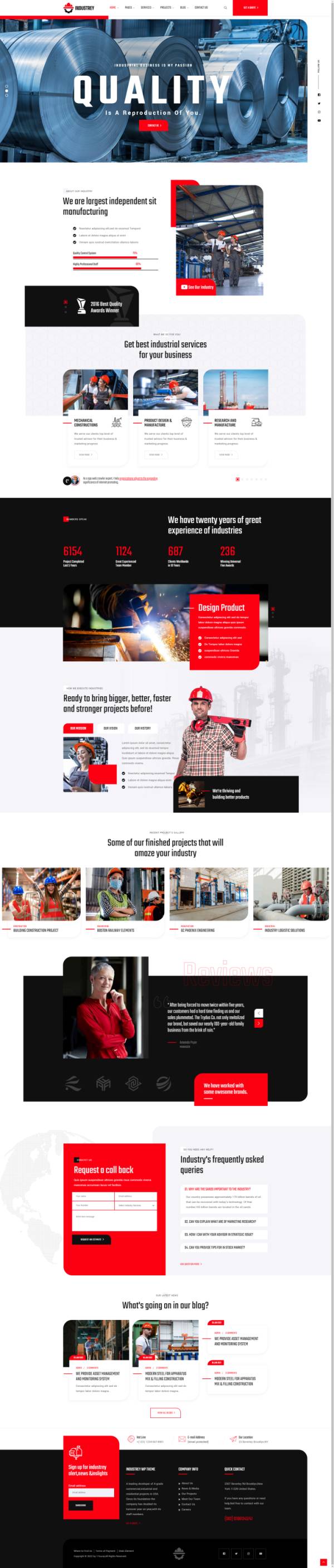 制造业网站模板下载，工业网页设计配色方案案例