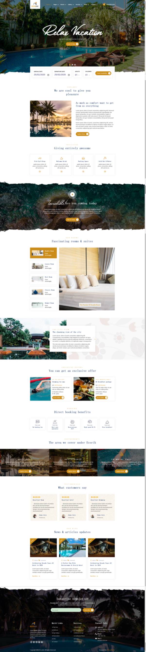 酒店网页设计代码，旅游酒店网页视觉设计模板