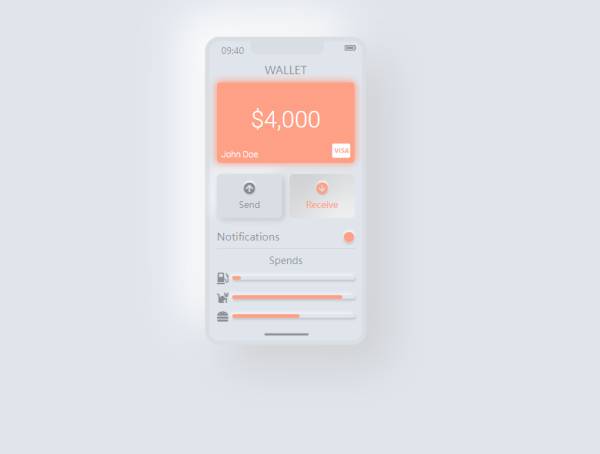 钱包应用开发，新拟态app页面制作模板免费