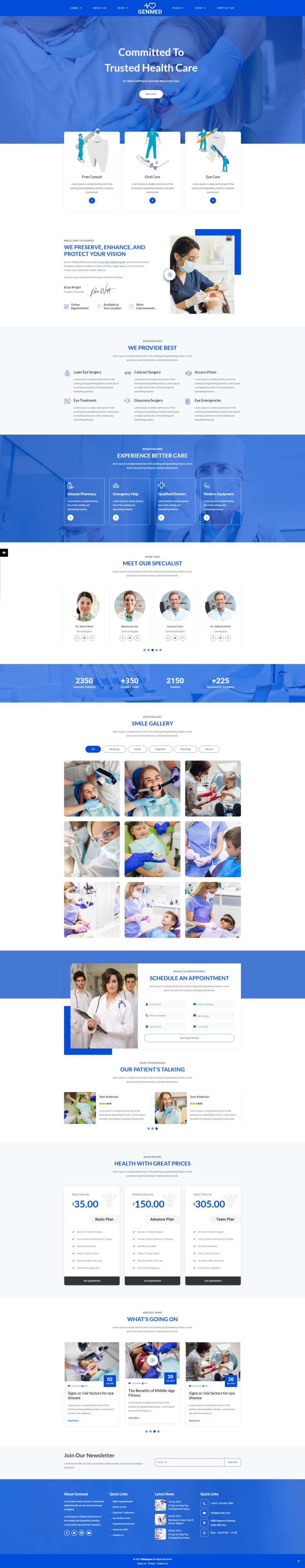 牙科诊所网页设计，医院网页制作模板